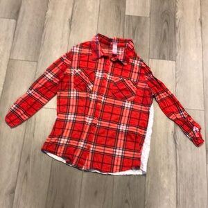 Girl size L large Flannel shirt in good used condition